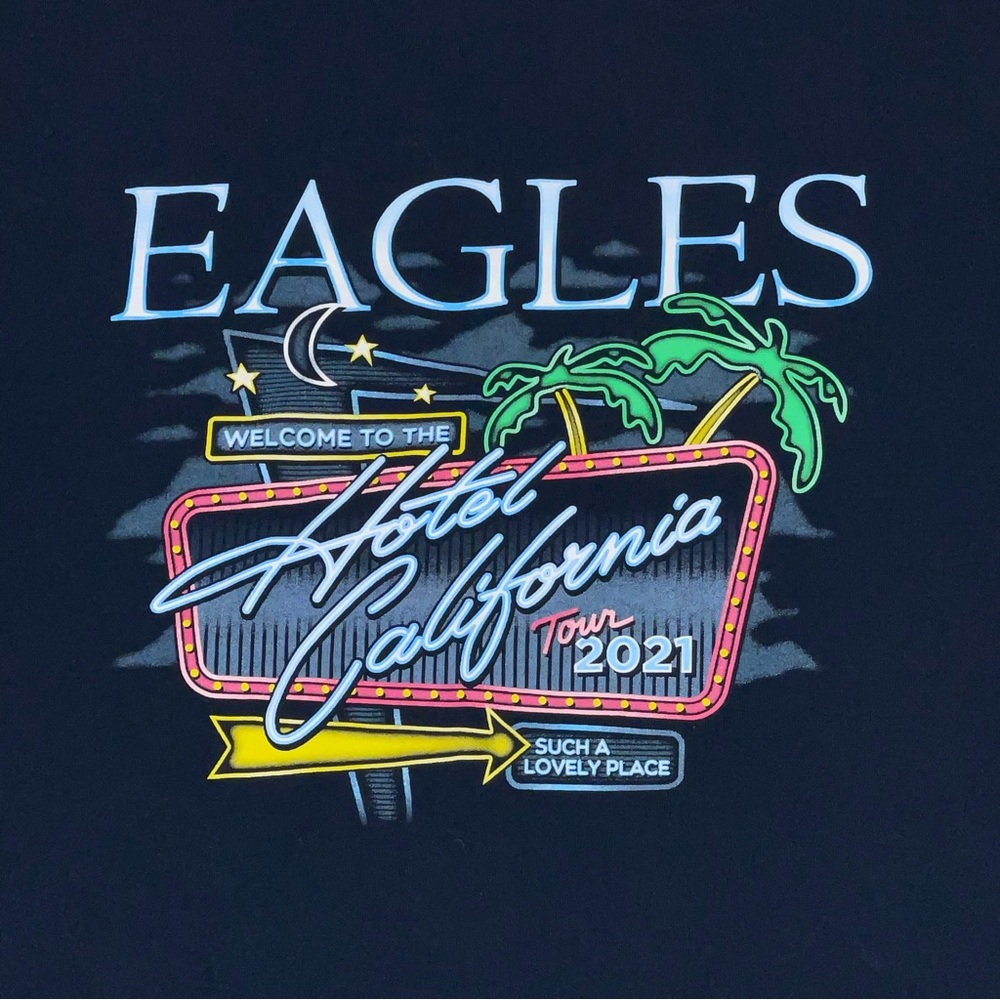 Eagles Hotel California Tour 2021 Alstyle Black Tshirt SZ 2XL XXL 🎶🎸🔥